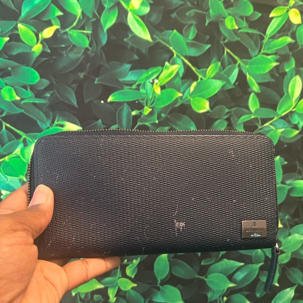 Blue Lanvin zippy wallet